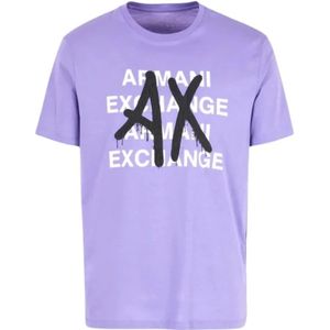Armani Exchange, Tops, Heren, Paars, L, Stijlvol T-shirt voor Mannen