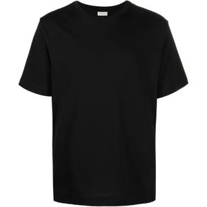 Dries Van Noten, Tops, Heren, Zwart, M, Moderne Zwarte T-Shirt Upgrade