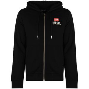 Diesel, Stedelijke Hoodie Zwart, Heren, Maat:L