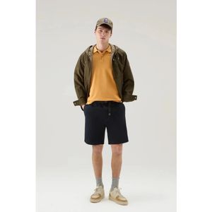 Woolrich, Korte broeken, Heren, Blauw, M, Katoen, Stretch Katoenen Twill Shorts