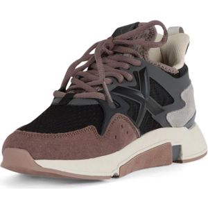 Munich, Schoenen, Dames, Zwart, 42 EU, Leer, Leren en stoffen sneakers voor vrouwen