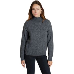 L'Exception Paris, Gedraaide Wol Hoge Kraag Coltrui Grijs, Dames, Maat:XS