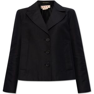 Marni, Single-breasted blazer Zwart, Dames, Maat:XS