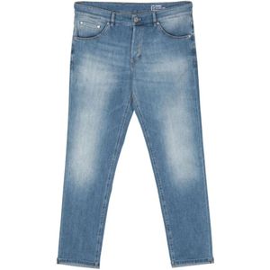 PT Torino, Blauwe Denim Tapered Leg Jeans Blauw, Heren, Maat:W33