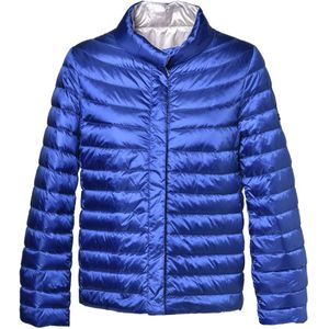 Baldinini, Jassen, Dames, Blauw, XL, Nylon, Reversible down jacket in electric blue nylon