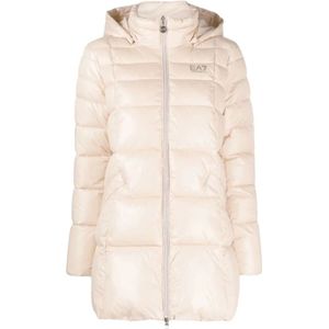 Emporio Armani Ea7, Mantels, Dames, Roze, L, Nylon, Down Coats