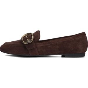 Kurt Geiger, Schoenen, Dames, Bruin, 39 EU, Suède, Bruine Suède Loafers met Strass Gesp