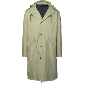 A.p.c., Mantels, Heren, Groen, L, Polyester, Licht Khaki Polyester Blend Parka