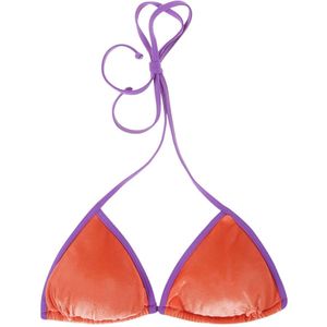 MC2 Saint Barth, Badkleding, Dames, Oranje, M, Gelamineerde Driehoek Cup String Bikini Top