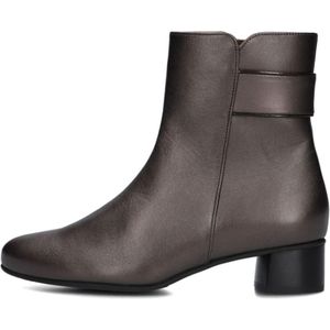 Hassia, Schoenen, Dames, Bruin, 42 EU, Leer, Bruine Enkellaarsjes met Decoratieve Gesp