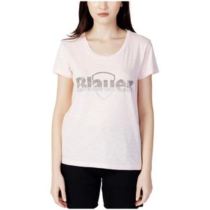 Blauer, Tops, Dames, Roze, XL, Katoen, Roze Rhinestone Print T-shirt