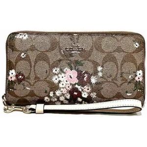 Coach Pre-owned, Pre-owned, Dames, Bruin, ONE Size, Katoen, Pre-owned Canvas wallets