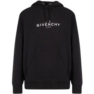 Givenchy, Omgekeerde hoodie Zwart, Heren, Maat:2XS