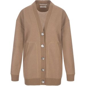 Fedeli, Truien, Dames, Bruin, 2Xs, Kasjmier, Luxe Kamelenkleurige Kasjmier Cardigan