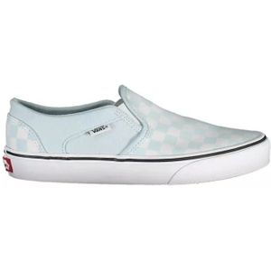 Vans, Schoenen, Dames, Blauw, 38 1/2 EU, Polyester, Lichtblauwe Polyester Sneaker met Elastiek en Logo