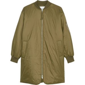 Marc O'Polo, Jassen, Dames, Bruin, S, Aviator-stijl reguliere lange blouson