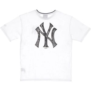 New Era, Sport, Heren, Wit, 4Xl, Katoen, MLB Distressed Grafische Tee Wit