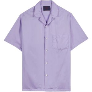 Portuguese Flannel, Overhemden, Heren, Paars, L, Linnen, Short Sleeve Shirts