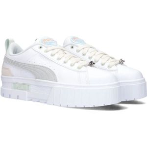 Puma, Schoenen, Dames, Wit, 38 EU, Leer, Witte Lage Sneakers Mayze Iwd