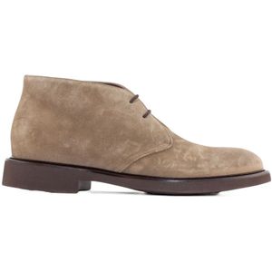 Doucal's, Schoenen, Heren, Beige, 41 EU, Suède, Beige Suède Veterschoenen