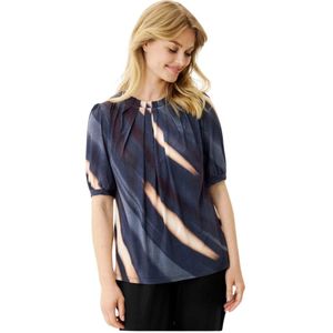 IN Front, Blouses & Shirts, Dames, Veelkleurig, XL, Polyester, Blauwe Grazia Blouse met Pofmouwen