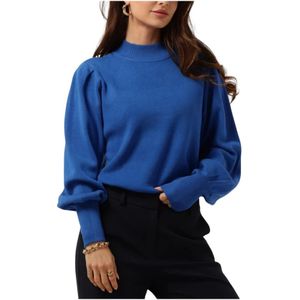 Y.a.s, Truien, Dames, Blauw, L, Blauwe Gebreide Pullover Trui