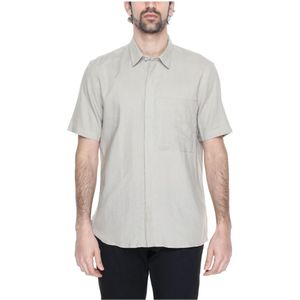 Antony Morato, Overhemden, Heren, Beige, XL, Beige korte mouwen overhemd knoopsluiting