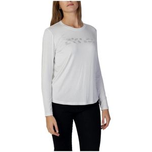 Blauer, Print Longsleeve T-shirt Wit, Dames, Maat:M