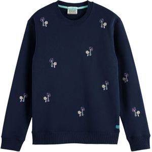 Scotch & Soda, Stijlvolle Ronde Hals Gebreide Trui voor Heren Blauw, Heren, Maat:XL