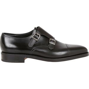 John Lobb, Zwarte Leren Dubbele Gesp Loafers Zwart, Heren, Maat:43 1/2 EU