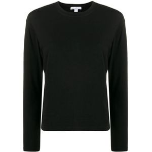 James Perse, Long Sleeve Tops Zwart, Heren, Maat:S