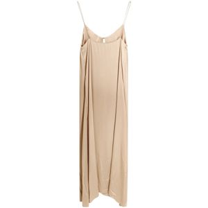 The Nina Studio, Kleedjes, Dames, Beige, L, Polyester, Satin Vest met Frontale Knoopsluiting