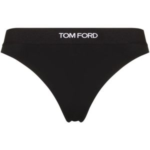 Tom Ford, Ondergoed, Dames, Zwart, L, Zwart Logo-Tailleband String