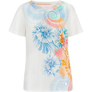 Ivi, Tops, Dames, Blauw, S, Katoen, Lichtgewicht zomershirt met kleurrijke Placement print