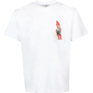 JW Anderson, Tops, Heren, Wit, XL, Katoen, Gnome-print Katoenen T-shirt