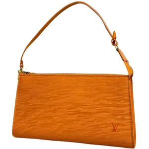 Louis Vuitton Vintage, Pre-owned, Dames, Oranje, ONE Size, Leer, Tweedehands leren Louis Vuitton tassen