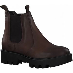 Tamaris, Bruine Nubuck Enkellaarzen - Dikke zool, Elastische pasvorm Bruin, Dames, Maat:38 EU