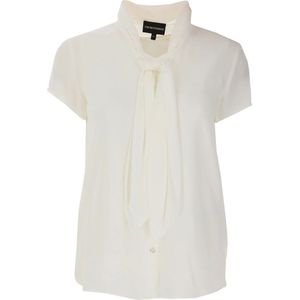 Emporio Armani, Blouses & Shirts, Dames, Wit, M, Witte Blouse - Tijdloze Stijl voor Vrouwen