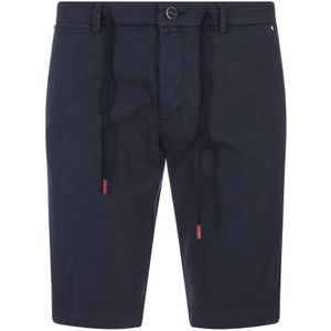 Kiton, Korte broeken, Heren, Blauw, W36, Katoen, Blauwe Zijde Katoen Bermuda Shorts