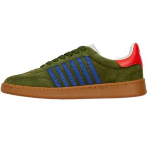 Dsquared2, Schoenen, Heren, Groen, 46 EU, Lage Sneaker met Contrastbanden