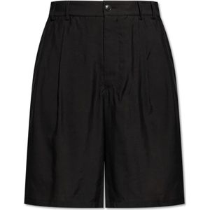 Giorgio Armani, Korte broeken, Heren, Zwart, M, Geplooide shorts