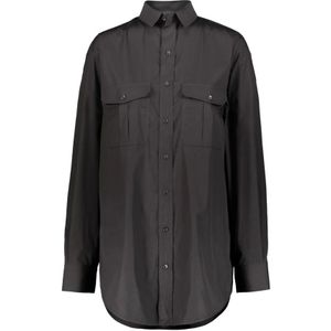 Wardrobe.nyc, Blouses & Shirts, Dames, Zwart, XS, Katoen, Katoenen Shirtjurk met Zakken