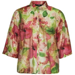 Vero Moda, Blouses & Shirts, Dames, Veelkleurig, 4Xl, Mica 3/4 Shirt Birch/Mica Beige