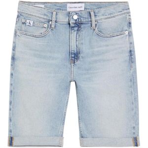 Calvin Klein Jeans, Korte broeken, Heren, Blauw, W32, Blauwe Heren Jeans met Rits