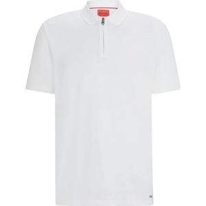 Hugo Boss, Regular-fit Polo met Rits en Logoprint Wit, Heren, Maat:2XL