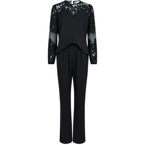 Neo Noir, Mooie Geborduurde Crepe Jumpsuit Zwart, Dames, Maat:XS