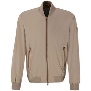 Woolrich, Jassen, Heren, Beige, L, Stretch Bomberjack in Beige