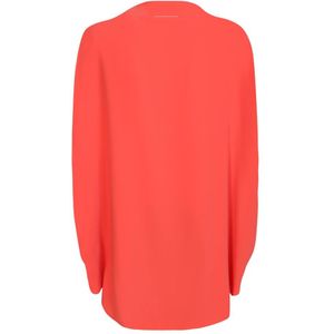 MM6 Maison Margiela, Mouwloze top met uitlopend design, oranje polyester Oranje, Dames, Maat:S