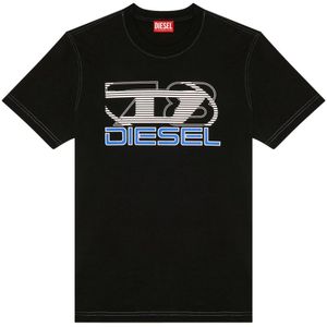 Diesel, Tops, Heren, Zwart, XS, Katoen, T-shirt with Oval D 78 print