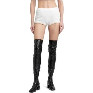 Courrèges, Korte broeken, Dames, Wit, M, Katoen, Witte Contrast Mini Shorts